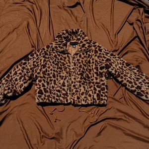 Know.One.Cares Cheetah Fluffy Jacket
